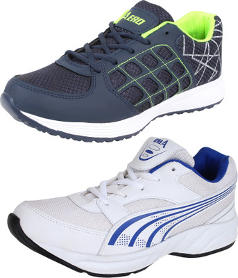 Aero 02 Pair Combo Power Play Running Shoes For Men(White, Blue, Navy, Green) Flipkart