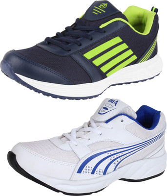 

Aero 02 Pair Combo Power Play Running Shoes For Men(White, Blue, Green, Navy, White::blue::navy::pgreen