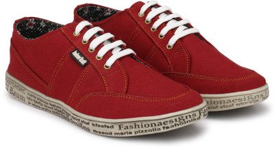 

Andrew Scott Grunge Look Letter Ingrained Sole Sneakers For Men(Red