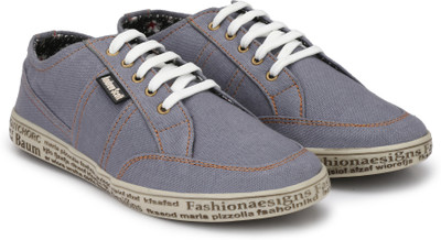 

Andrew Scott Grunge Look Letter Ingrained Sole Canvas Shoes For Men(Grey