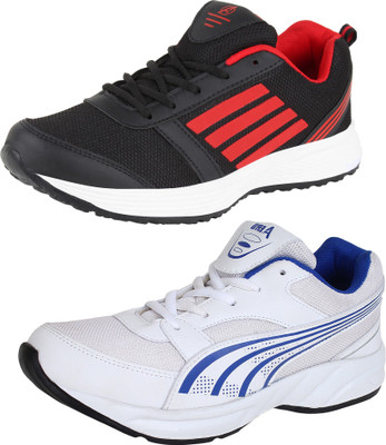 

Aero 02 Pair Combo Power Play Running and Canvas Running Shoes For Men(Multicolor, White::blue::black::red