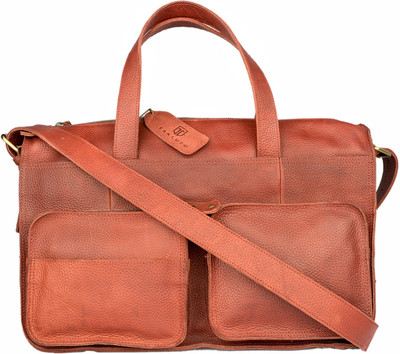 

Tan Luzo Men Formal Maroon Genuine Leather Sling Bag