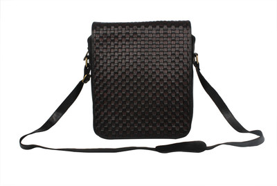 

Tan Luzo Men & Women Formal Black Genuine Leather Sling Bag
