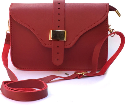 

Urban Interia Women Casual Red Leatherette Sling Bag