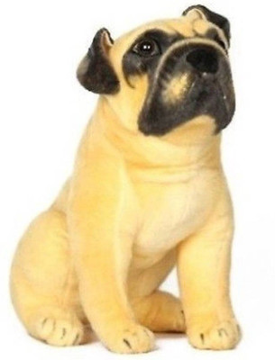 

De-Ultimate Stitching Soft Stuffed Toy Bull Dog for Home, Car & Bedroom - 20 cm(Beige and Black)