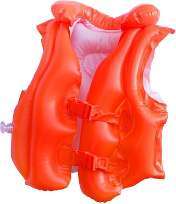

jilani Deluxe Swim Vest Jacket Aid Inflatable Pool Accessory(Orange)