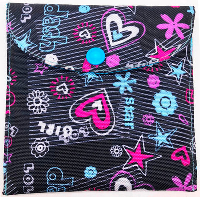 

Meher Collection Cosmetic Pouch(Multicolor, Blue), Black print;blue lining;printed