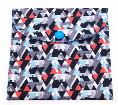 

Meher Collection Cosmetic Pouch(Multicolor), Blue lining;red print