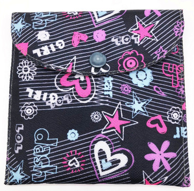

Meher Collection Cosmetic Pouch(Multicolor), Black lining;printed;silver base