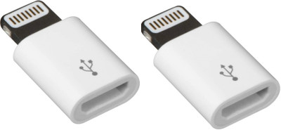 

Freya PACK OF 2 Micro USB to 8 PIN Lightning Charger Converter SYNC AND CHARGE Cable USB Adapter(White)