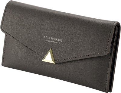 

Robustrion Women Grey Artificial Leather Wallet(4 Card Slots), Steel grey