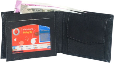 

hornwood Men Black Genuine Leather Wallet(5 Card Slots)
