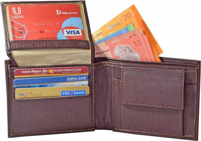 

Vital King Boys Black Artificial Leather Wallet(5 Card Slots), Brown