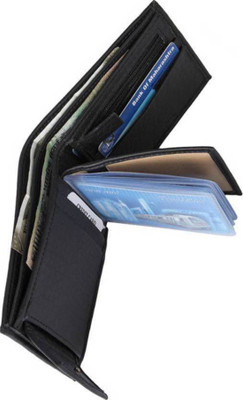 

hornwood Men Black Artificial Leather Wallet(10 Card Slots)