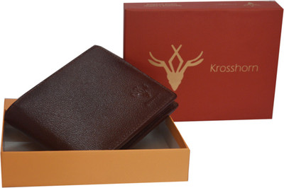

Krosshorn Men Brown Genuine Leather Wallet(6 Card Slots)