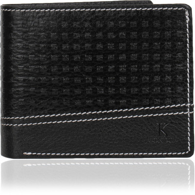 

K London Men Black Genuine Leather Wallet(4 Card Slots)