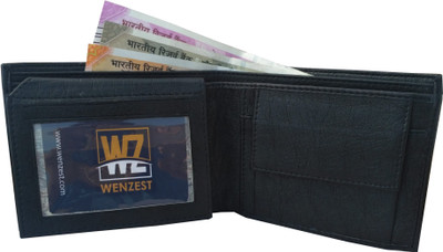 

Wenzest Men Black Artificial Leather Wallet(3 Card Slots)