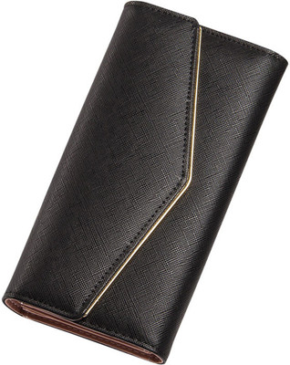 

Robustrion Women Formal Black Artificial Leather Wallet(10 Card Slots)