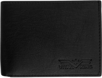 

Vital King Boys Black Artificial Leather Wallet(5 Card Slots)