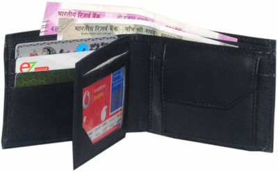 hornwood Men Black Genuine Leather Wallet(5 Card Slots)