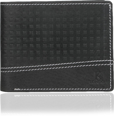 

K London Men Black Genuine Leather Wallet(4 Card Slots)
