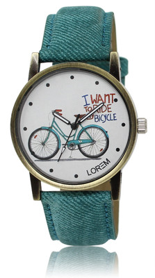 

LOREM LR0229 Green Stylish Jeans Bicycle Designer Watch - For Women