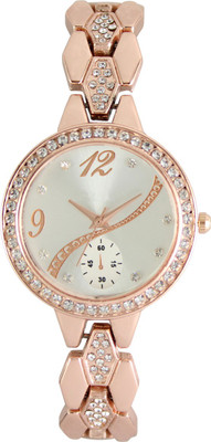 

AD Global WAT-W06-215 All New branded Collection with diamond studded dial and super quality metal strap girl's Analog Watch - For Girls