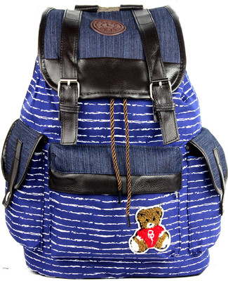 

RAMPOSH Canvas Printed Backpack Blue,Black 119 Laptop Bag, College Bag 15 L Backpack(Blue, Black)