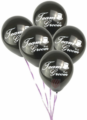 

PartyballoonsHK Printed "Team Groom" - Bachelorette Wedding Party Decoration Balloon(Black, Pack of 1)