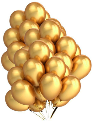 

Aone Solid Golden Metallic Balloons set of - 50Pcs (9-12) perfect for theme party birthday party Golden balloons Balloon(Gold, Pack of 50)