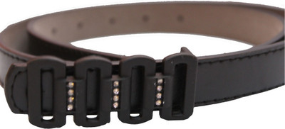 

churo Women Black Artificial Leather Belt