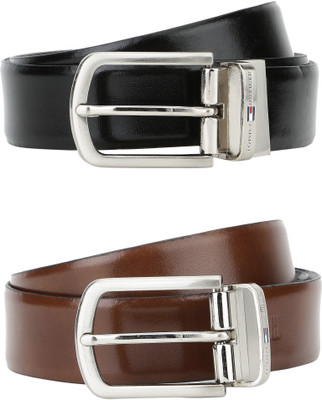

Tommy Hilfiger Men Formal Tan, Black Genuine Leather Reversible Belt, Black/tan