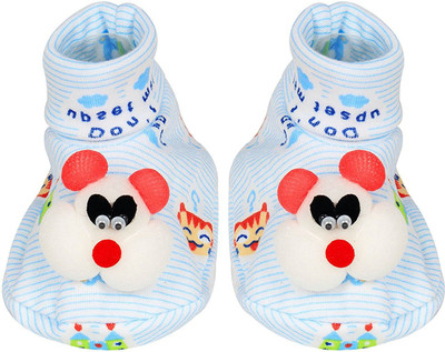 

Sajani New Born Baby Cute Faces Plush Soft Organic Cotton Toons Booties (Colour and Print may vary)(Pack of 1) Booties(Toe to Heel Length - 11 cm Multicolor)