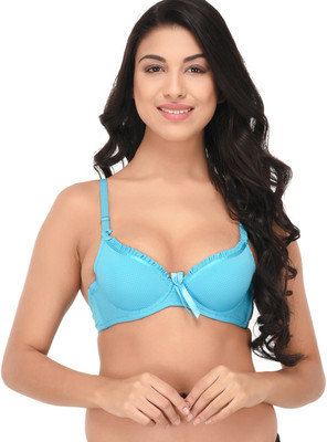 LEROSEY A cup push up bra Women Push-up Lightly Padded Bra(Blue)