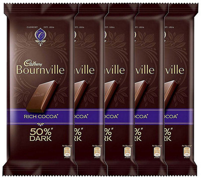 

Cadbury Rich Cocoa Bournville, 80g (Pack of 5) Bars(Pack of 5, 400 g)