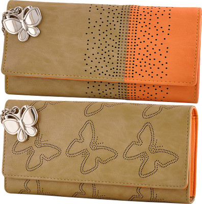 

Butterflies Casual Beige Clutch