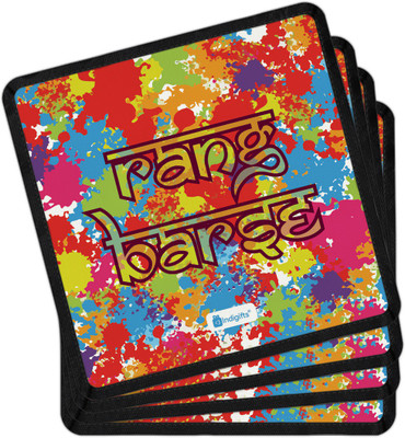Indigifts Square Polyester Coaster Set(Pack of 4)