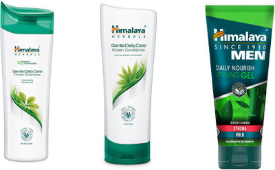 

Himalaya Gentle Daily Care Protein Shampoo, Gentle Daily Care Protein Conditioner, Men Daily Nourish Styling Gel(Set of 3)