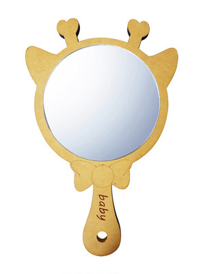 

Majik Wooden Hand Make Up Mirror For Bridal Girls - Face Makeup Mirror