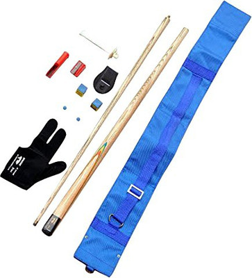 

KBA combo 4 (tip,glove,chalks,chalk holder,blue cue cover,bridge cue n tip modifiers) KBAC4 Pool Cue Stick(Wooden)
