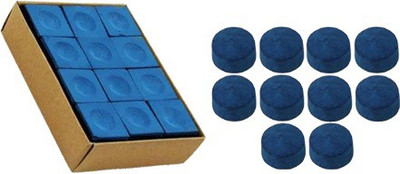 

KBA Combo of blue chalk 12pcs and 10mm tip 10pcs KBAC49 Pool Cue Stick(Microfibre)