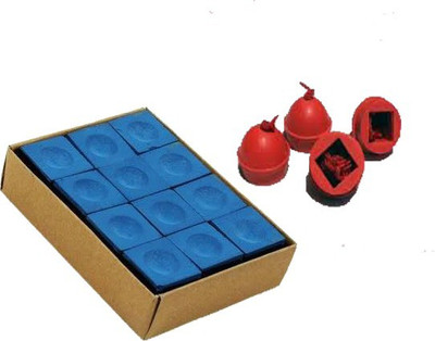 

KBA Combo of 12 pcs chalk blue & rubber chalk holder 4 pcs KBAC50 Pool Cue Stick(Microfibre)