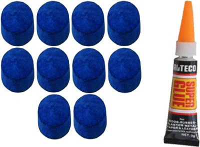KBA COMBO OF 12MM(10PCS)+CUE TIP GLUE GEL KBAC74 Billiards Cue Stick(Microfibre)