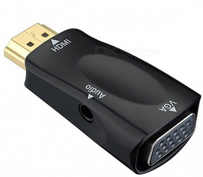 

Microware Hdmi To VGA Converter Adapter, Audio Cable For Ipad 2/3/4 PC TV Hdmi to Vga HDMI Connector (Black) HDMI Adapter(Compatible with Computer, Black)