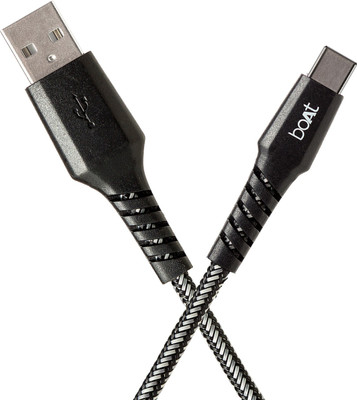 

boAt Tough Rugged USB Type-C 3.1 (5GBPS) to USB-A 2.0 Male Cable with 3A Fast Charging & 5Gbps Data Transmission, 1.5 Meter (5 Feet) Black (Type C Rugged 3.1 Black) USB C Type Cable(Black)
