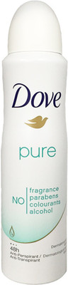 

Dove Improved Formulation Pure No Fragrance Parabens Colourants Alchohol Deodorant Deodorant Spray - For Men & Women(150 ml)