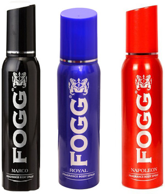 

Fogg FOGG ROYAL DEODORANT + FOGG MARCO DEODORANT + FOGG NAPOLEON DEODORANT Body Spray - For Men & Women(120 ml, Pack of 3)