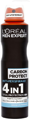

L'Oreal Paris Men Expert Carbon Protect Anti Perspirant 4 in 1 Total Protection Deodorant Deodorant Spray - For Men(150 ml)