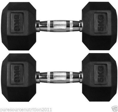 Wasan HEX DUMBBELL FOR GYM & HOME EXERCISE. Adjustable Dumbbell(5 kg), Black