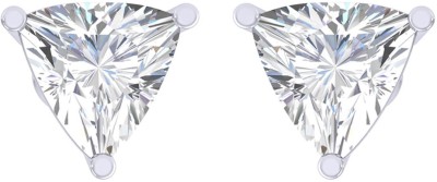CLARA Trillion Solitaire Stud Screw Back Cubic Zirconia Sterling Silver Stud Earring
